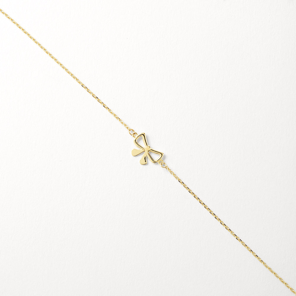 10k Gold Micro Bow Bracelet - Elegant & Dainty Jewelry for Women - Perfect for Gifts, Parties & Everyday Wear