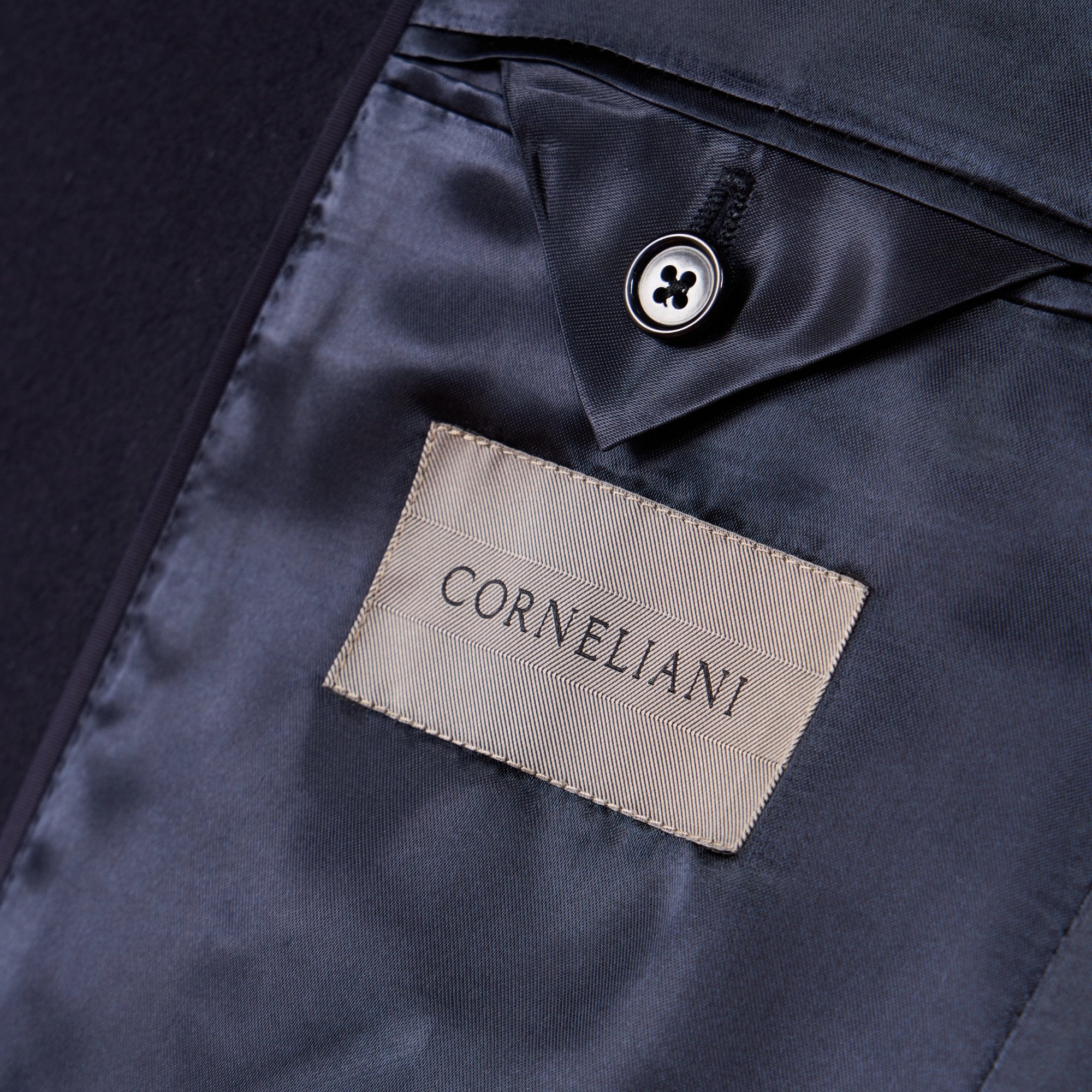 Premium Corneliani Wool Top Coat for Men - Navy Blue | Classic Winter Overcoat for Business & Formal Occasions