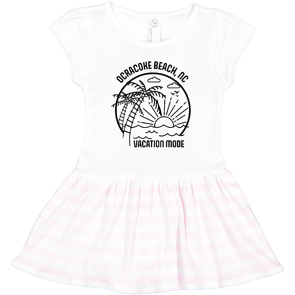 Inktastic Summer Vacation Mode Ocracoke Beach North Carolina Toddler Dress - Cute Girls' Casual Outfit for Beach Trips, Family Vacations & Summer Playdates