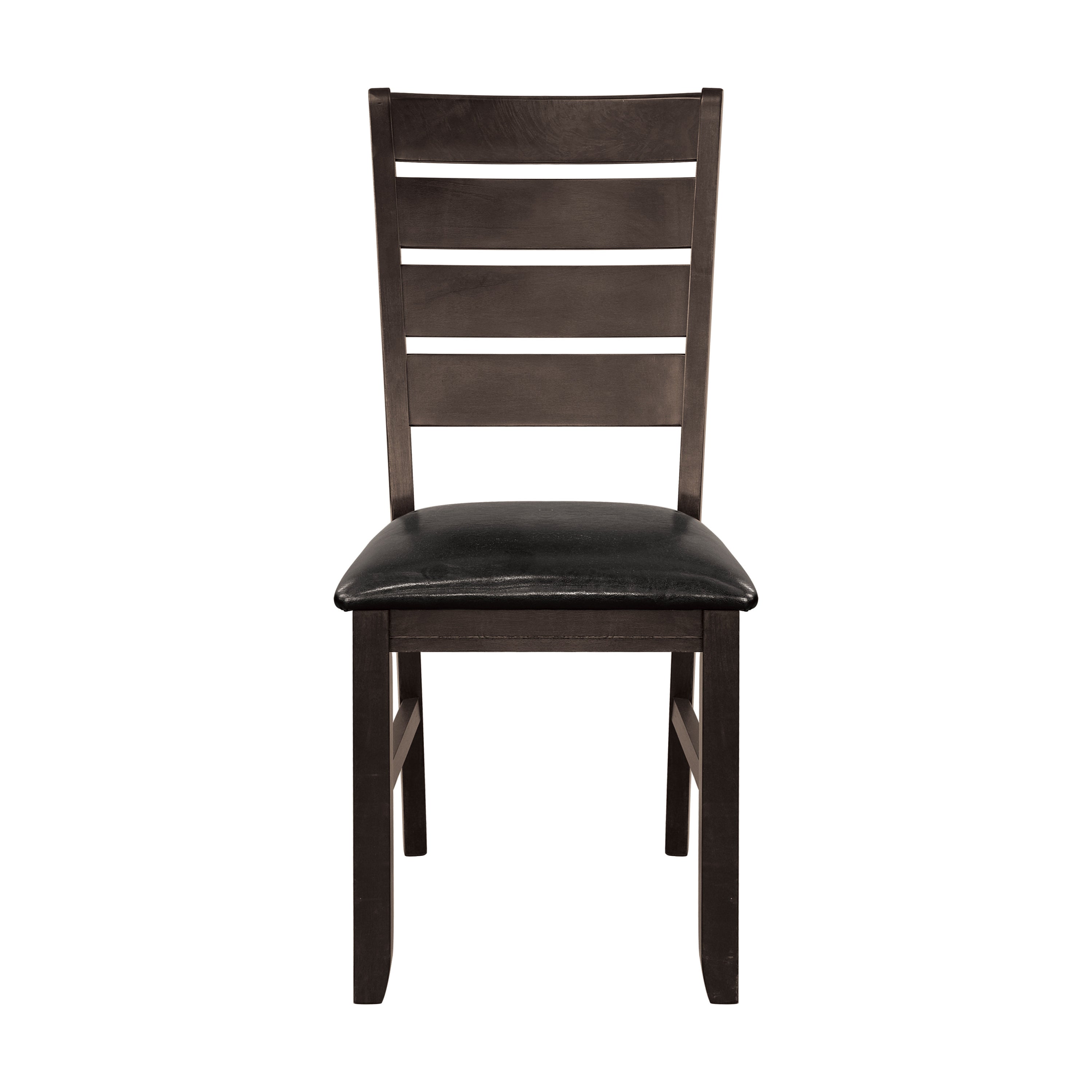 Modern Dark Oak Wooden Side Chairs Set of 2 - Upholstered Dining Room Furniture for Kitchen, Breakfast Nook & Small Space Dining