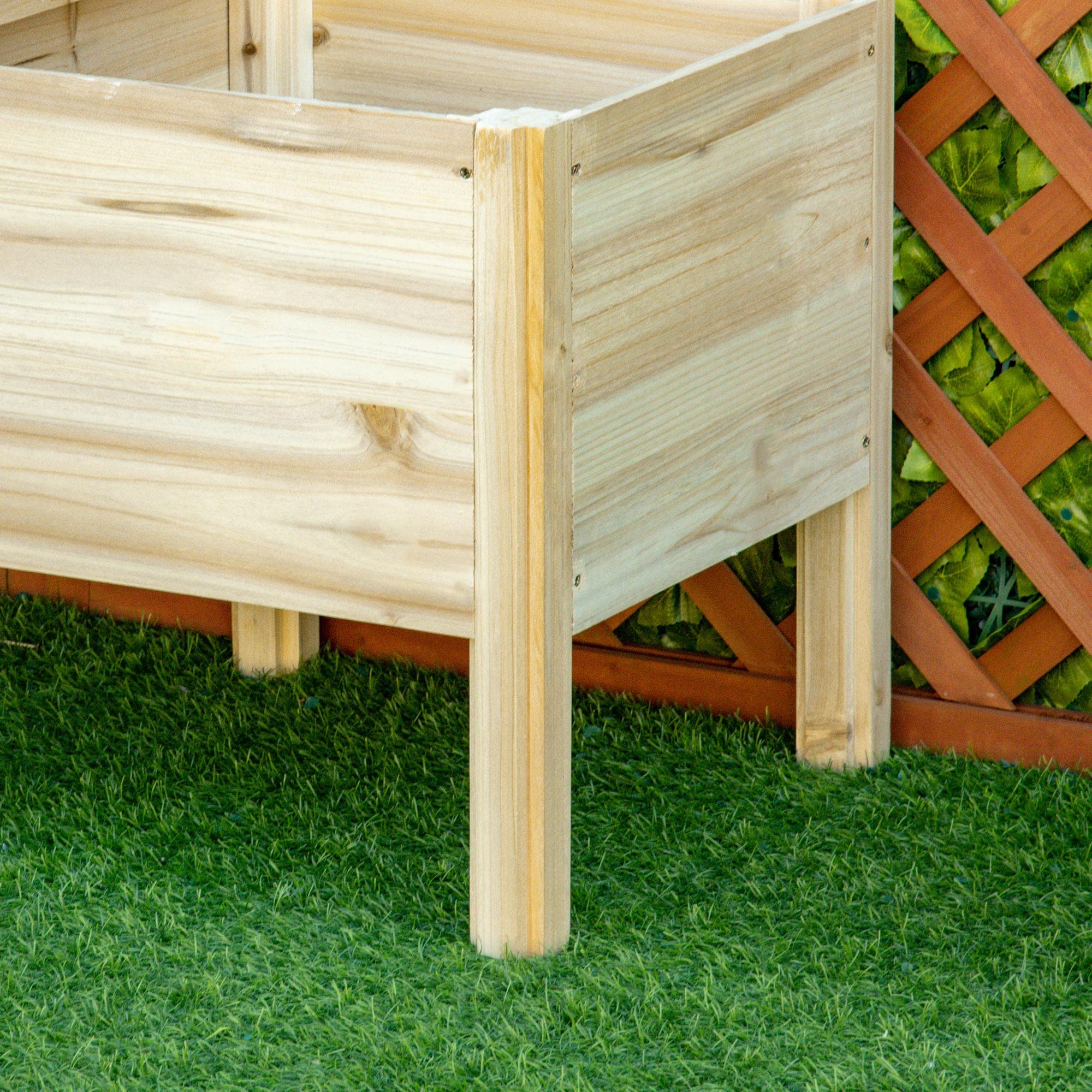 Outsunny 3-Tier Raised Garden Bed with Storage Shelf | Elevated Wooden Planter Box for Vegetables, Herbs & Flowers | Perfect for Patio, Balcony & Backyard Gardening