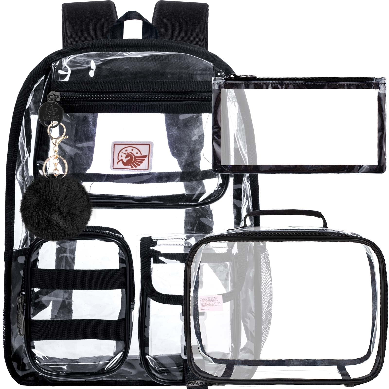Clear Backpack - Heavy Duty Transparent Bookbag for School, Work & Travel | See-Through Backpack for Security Checkpoints, Concerts & Stadium Events