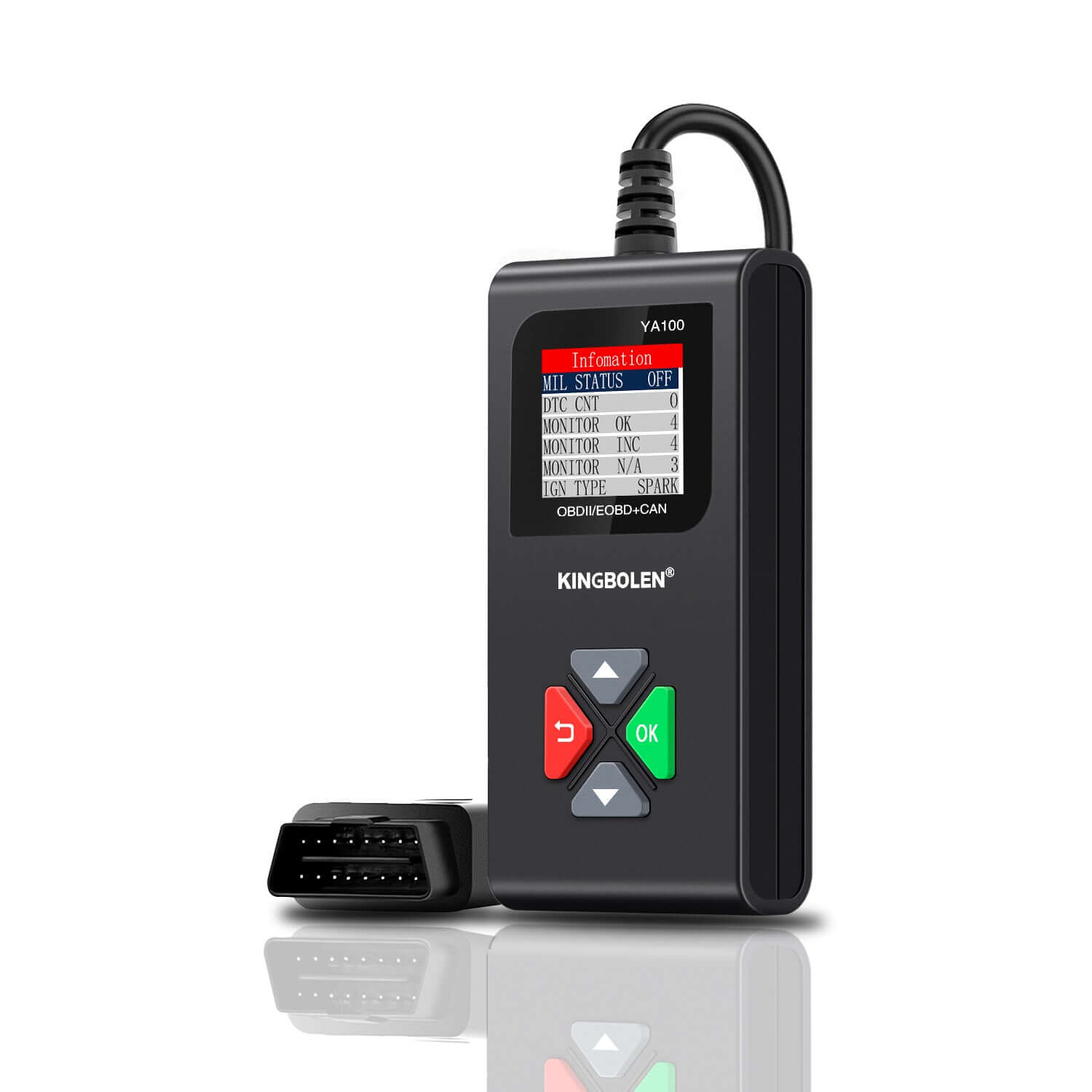 KINGBOLEN YA100 Auto OBD2 Scanner - Professional Car Diagnostic Tool for Engine & Exhaust Inspection | Perfect for Mechanics & DIY Car Maintenance