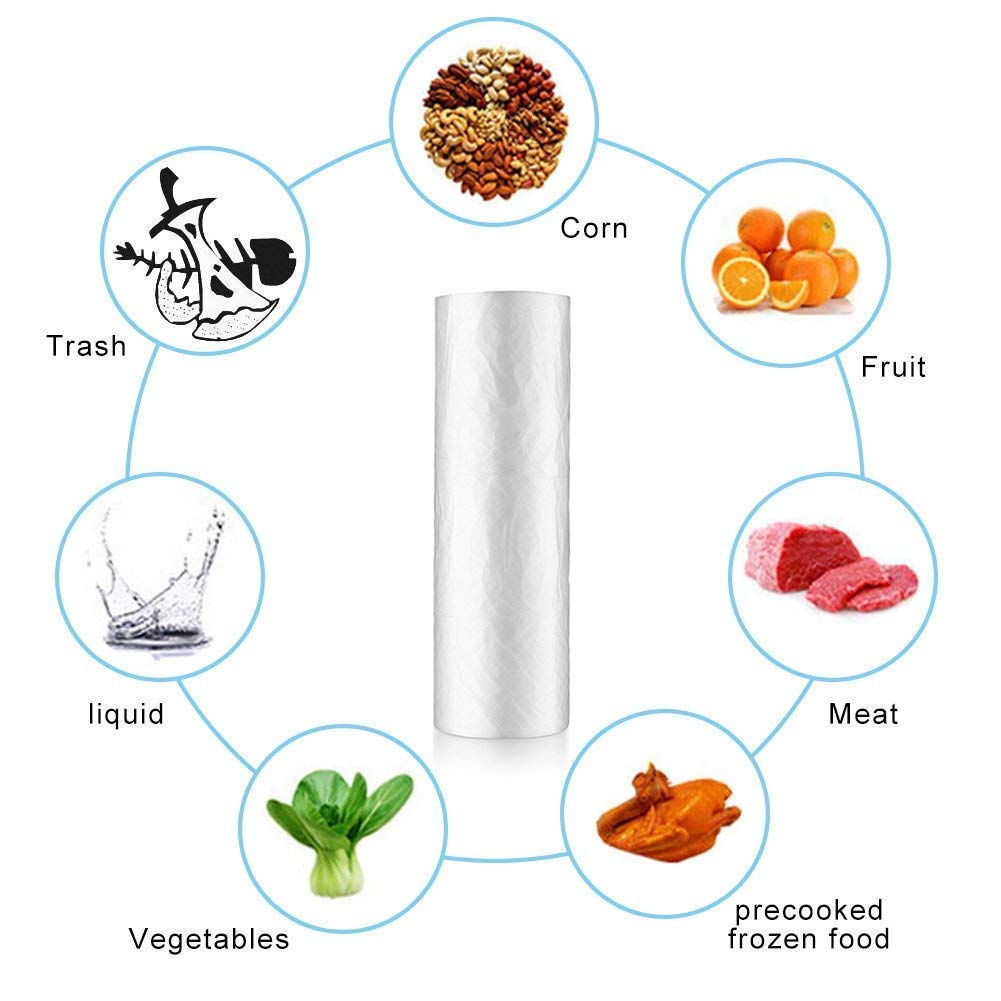 RBHK 12x16 Inch Clear Plastic Produce Bags on a Roll - 350 Bags per Roll (Pack of 2 Rolls) | Food Storage Bags, Pet Waste Bags, Diaper Disposal Bags | Perfect for Grocery Shopping, Kitchen Organization & Pet Care