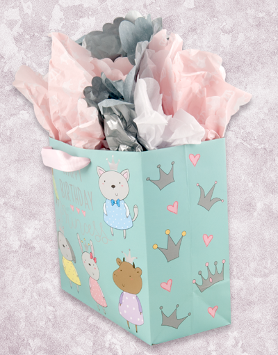 Elegant Princess-Themed Gift Bags (Medium Square) - Perfect for Birthday Parties, Baby Showers & Special Occasions