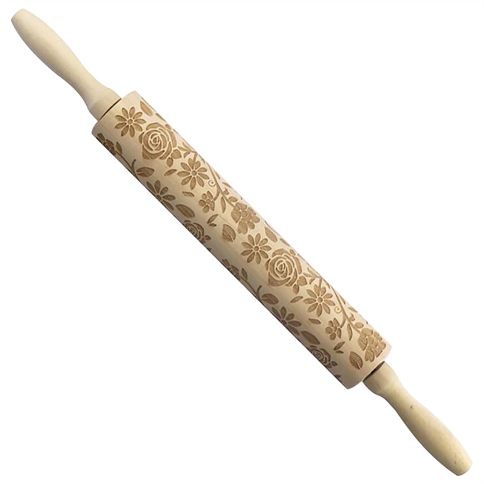 Colorful Wooden Carved Cartoon Rolling Pin for Baking - Various Patterns for Cookies, Pastry & Dessert Making - Perfect for Home Kitchen & DIY Cookie Decorating (Color B)