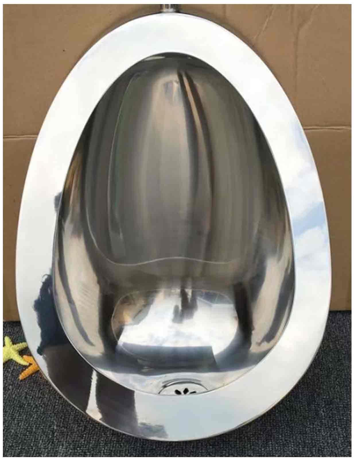 Stainless Steel Wall Mounted Urinal for Men - Commercial Grade 304 Washout Urinal for Public Restrooms, Bars & Outdoor Use