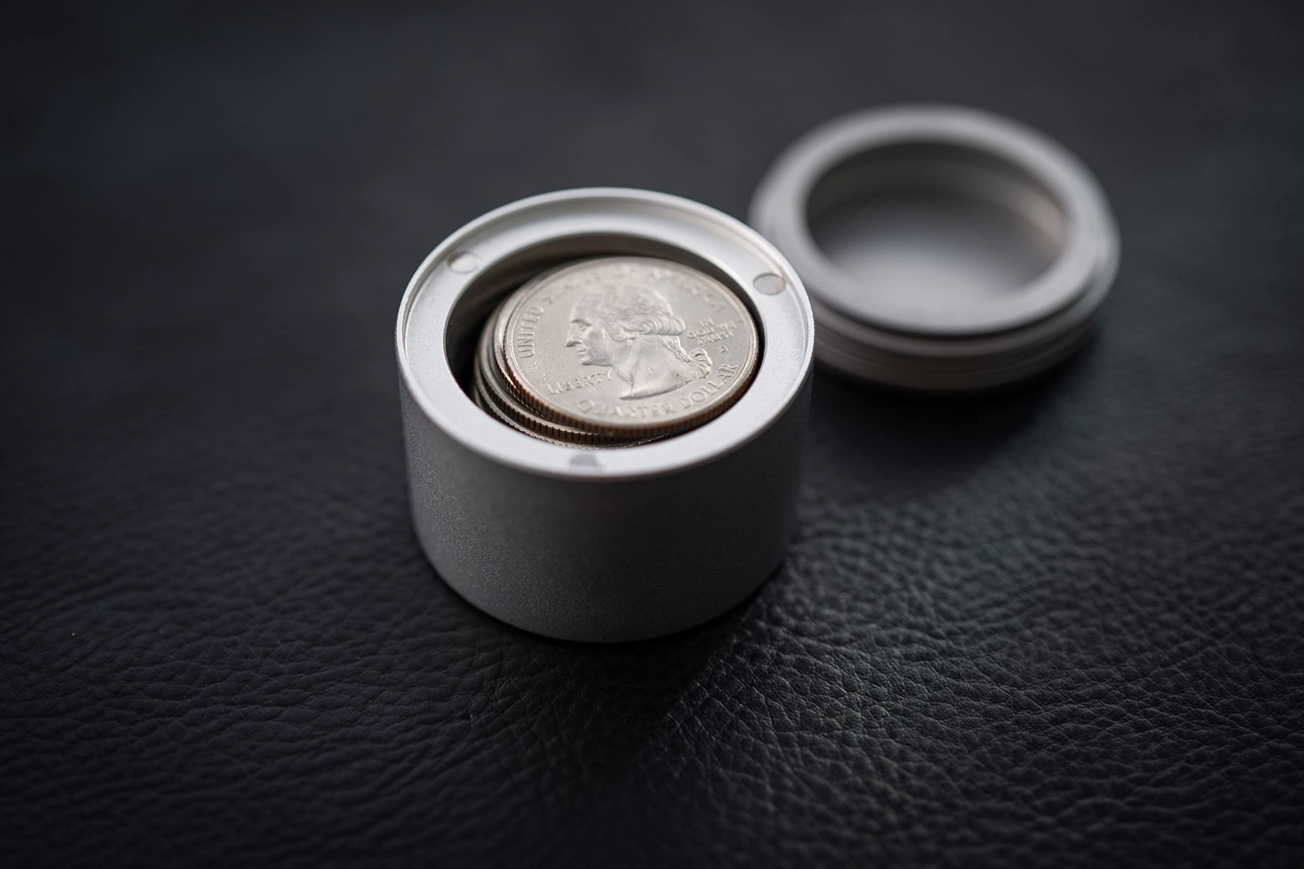TEC Min-E-Vault EDC Storage Container - Silver for Outdoor & Survival Gear