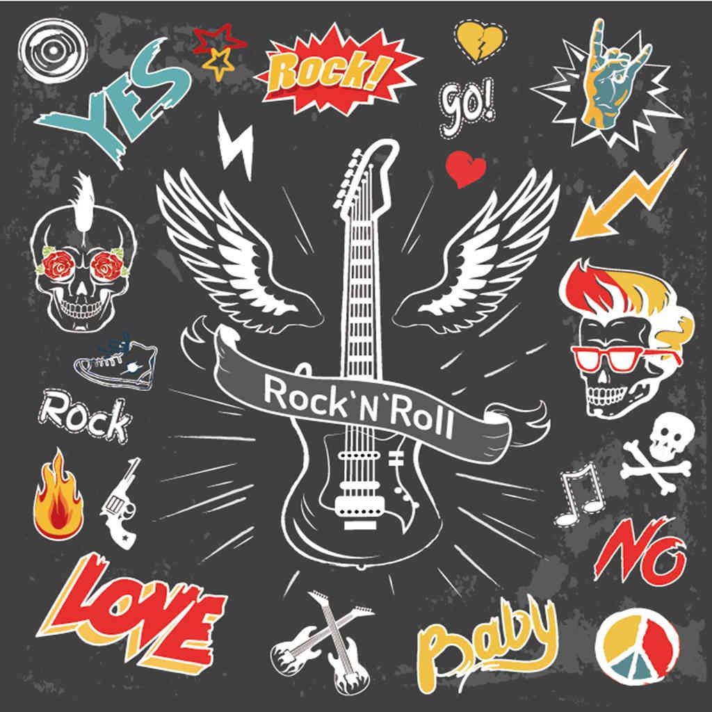 Qoalips 5D Diamond Painting Kit - Rock-N-Roll Forever Icons, Love & Music Fire Skull Punk Hairstyle Art, 16x16 Inch Full Drill Cross Stitch Canvas | DIY Home Decor, Gift for Music Lovers, Wall Art for Bedroom & Living Room