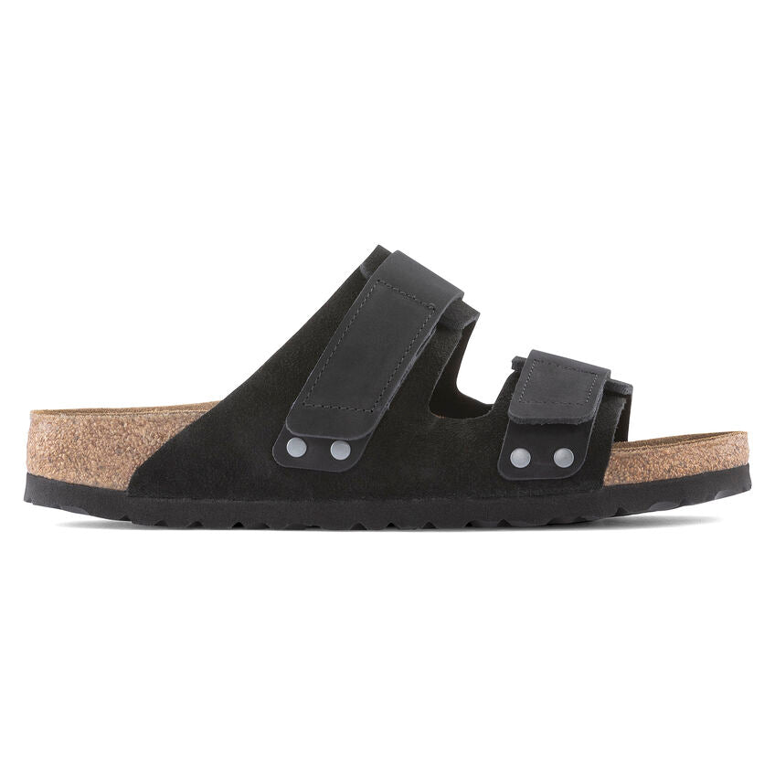 Birkenstock Women's Uji Nubuck Suede Leather Sandals in Black | Comfortable Casual Footwear for Walking, Travel & Everyday Wear