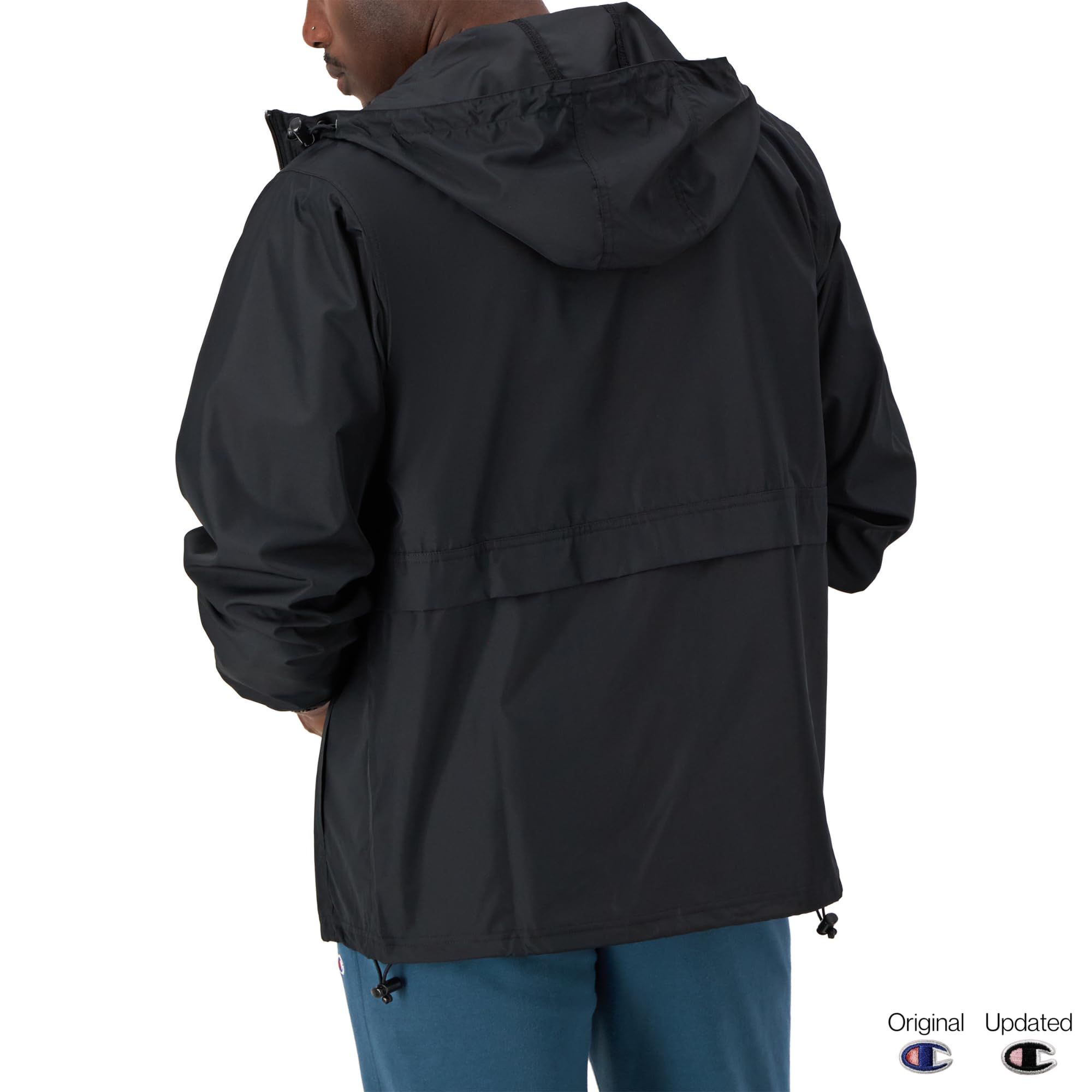 Champion Men's Stadium Full-Zip Windproof & Water-Resistant Jacket - Lightweight Hooded Fleece Lining for Outdoor Sports, Hiking & Casual Wear