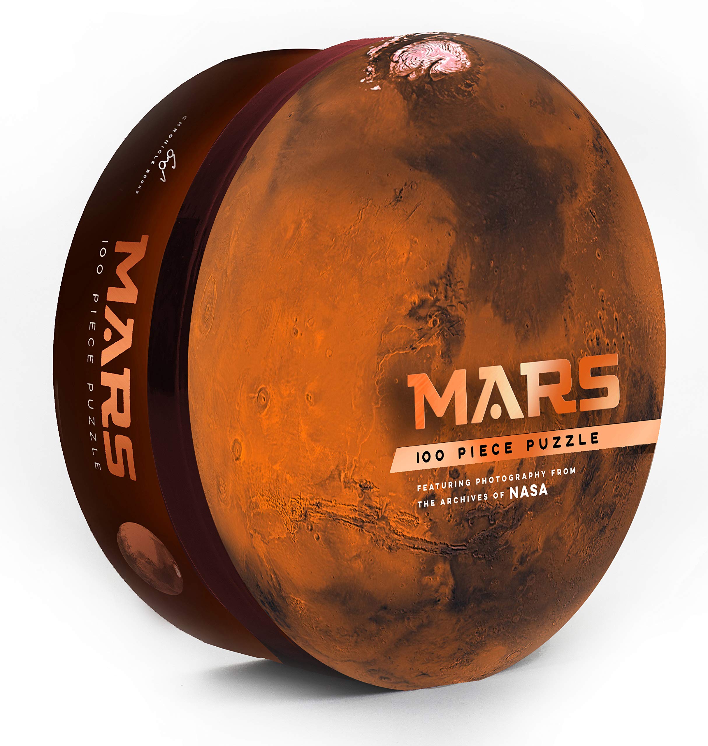Chronicle Books Mars 100 Piece Puzzle - NASA Archive Photography | Shaped Space Puzzle for Adults & Kids | Solar System Educational Toy for Home, Classroom & STEM Learning