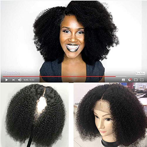 4B 4C Afro Kinky Curly 360 Lace Front Wig | 150% Density Human Hair Wig for Black Women | Pre-Plucked Hairline with Baby Hair | Natural Black Color 22 Inch | Perfect for Daily Wear, Parties & Protective Styling
