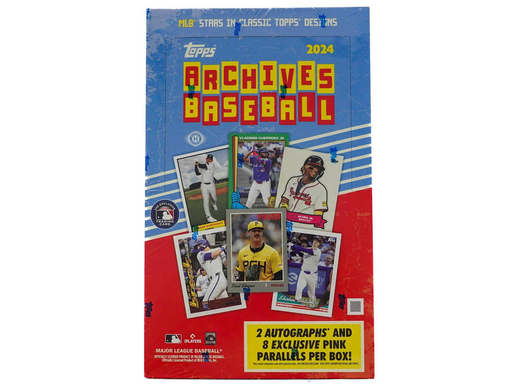 2024 Topps Archives Baseball Hobby Box - 32 Packs with 288 Cards, MLB Trading Cards Collection for Sports Fans & Collectors - Perfect for Gifts, Fantasy Leagues, and Memorabilia Display