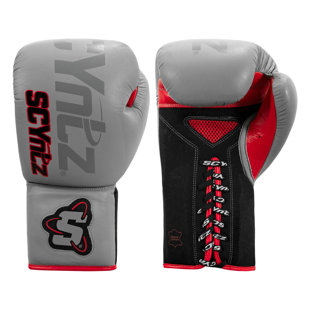 Premium SCYntz Leather Sparring Boxing Gloves for Training & MMA - Heavy Bag Workouts, Kickboxing, Muay Thai & Martial Arts Practice