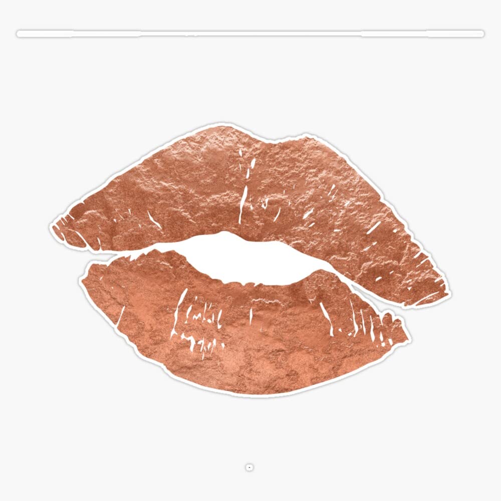 Rose Gold Kiss on the Lips Vinyl Decal Sticker - 5 Inch Waterproof Bumper Sticker for Cars, Laptops, Windows - Perfect for DIY Decor, Gifts & Personalization