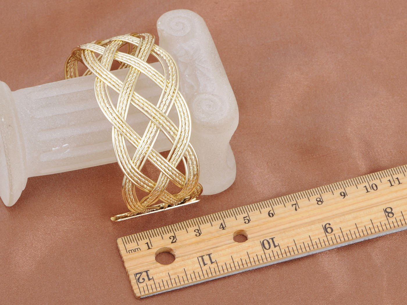 Alilang Gold Greek Goddess Textured Woven Braid Arm Band - Adjustable Wrist Cuff Bracelet for Costume, Festival & Boho Fashion | Perfect for Greek Mythology Parties, Renaissance Fairs & Themed Events