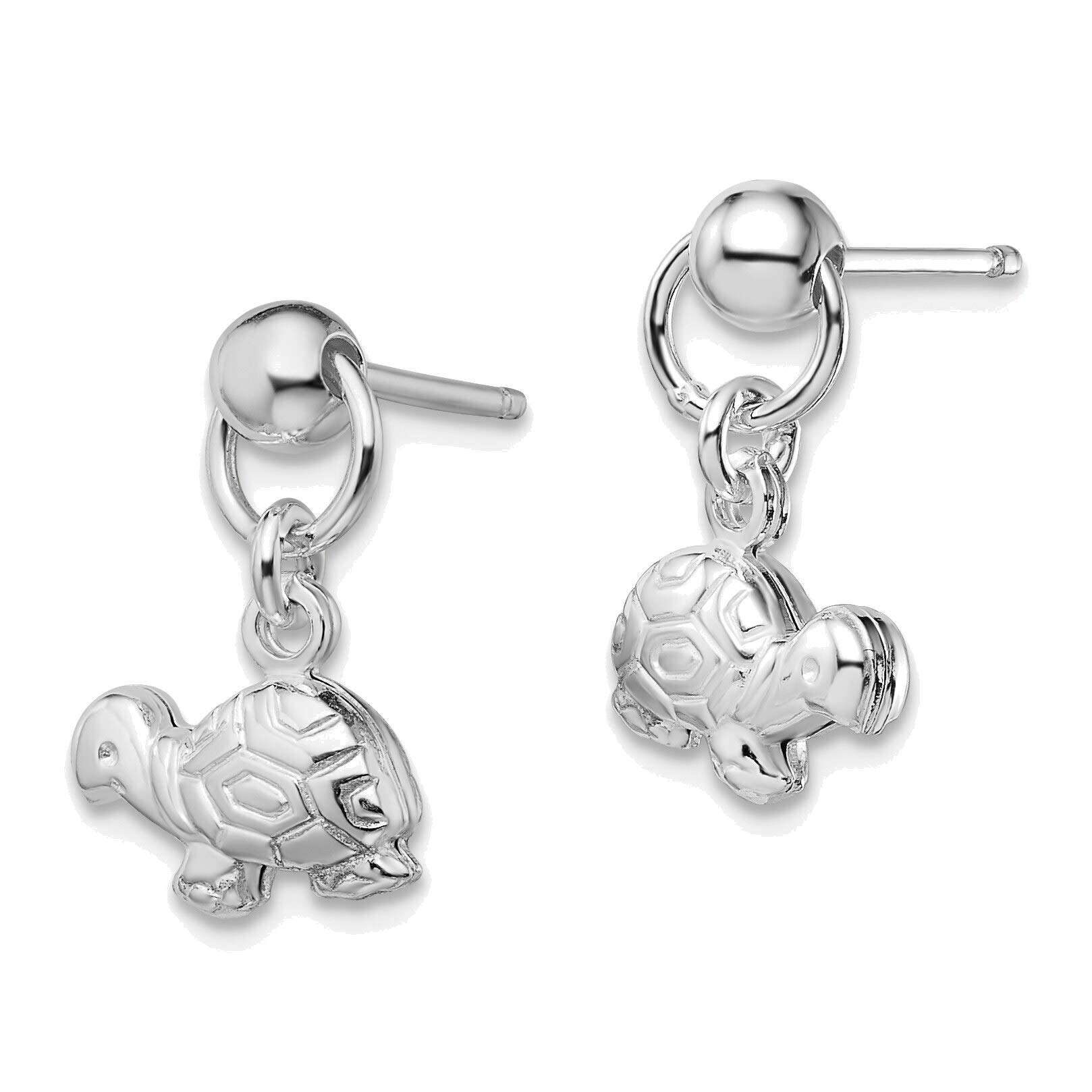 Sterling Silver Turtle Dangle Earrings for Women - Hypoallergenic Post Earrings - Perfect for Beach Vacations, Summer Outfits & Boho Jewelry Collection
