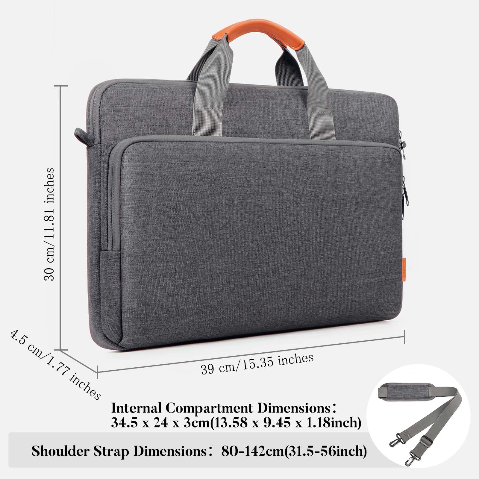 15.6 16 17 17.3 14 13 13.6 Inch Laptop Bag with Edge Protection - Durable Shoulder Briefcase for Business Travel, School & Commuting