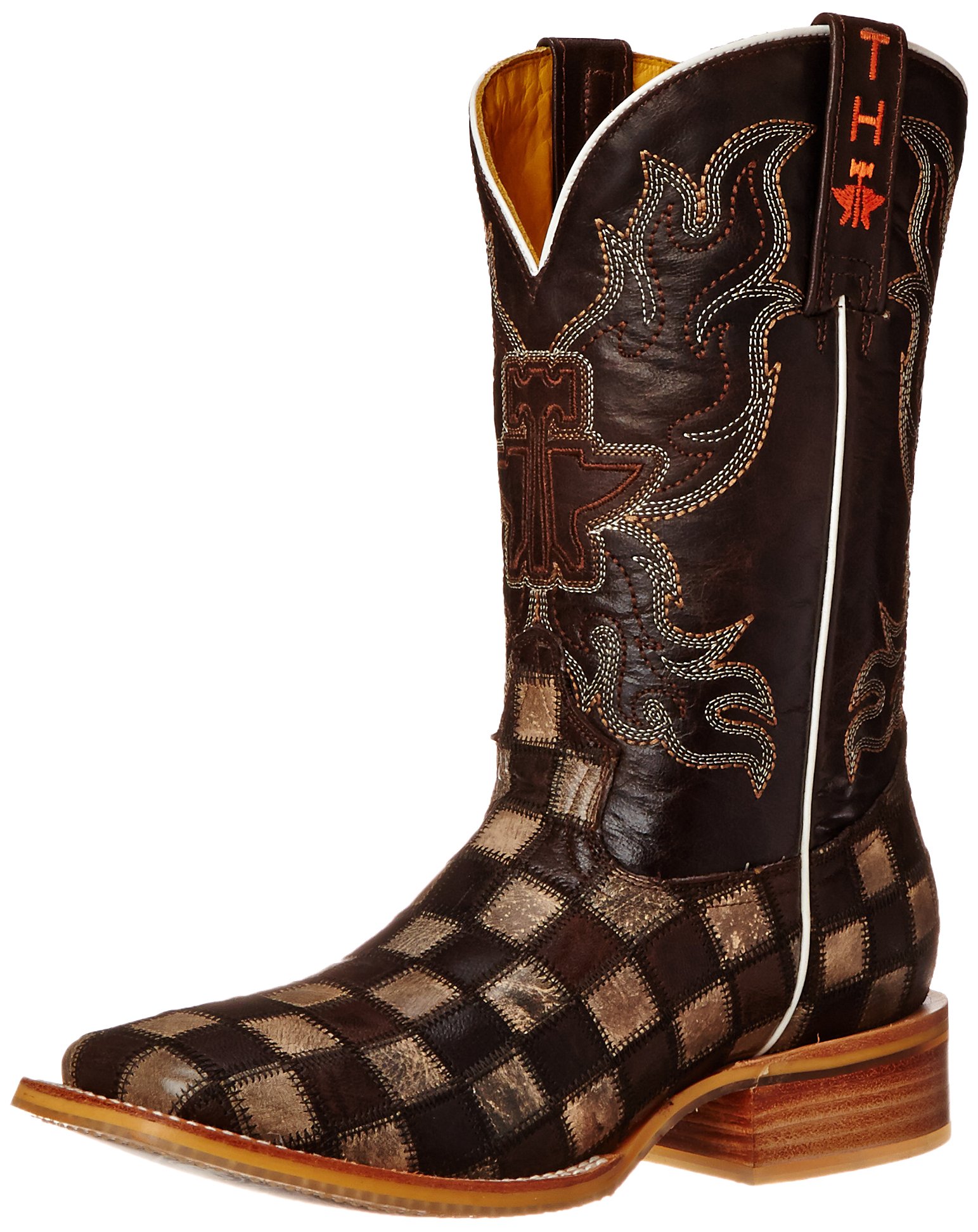 Tin Haul Men's Gun Metal Check Western Boots - Stylish Cowboy Boots for Men - Perfect for Rodeo, Country Dancing & Western Fashion