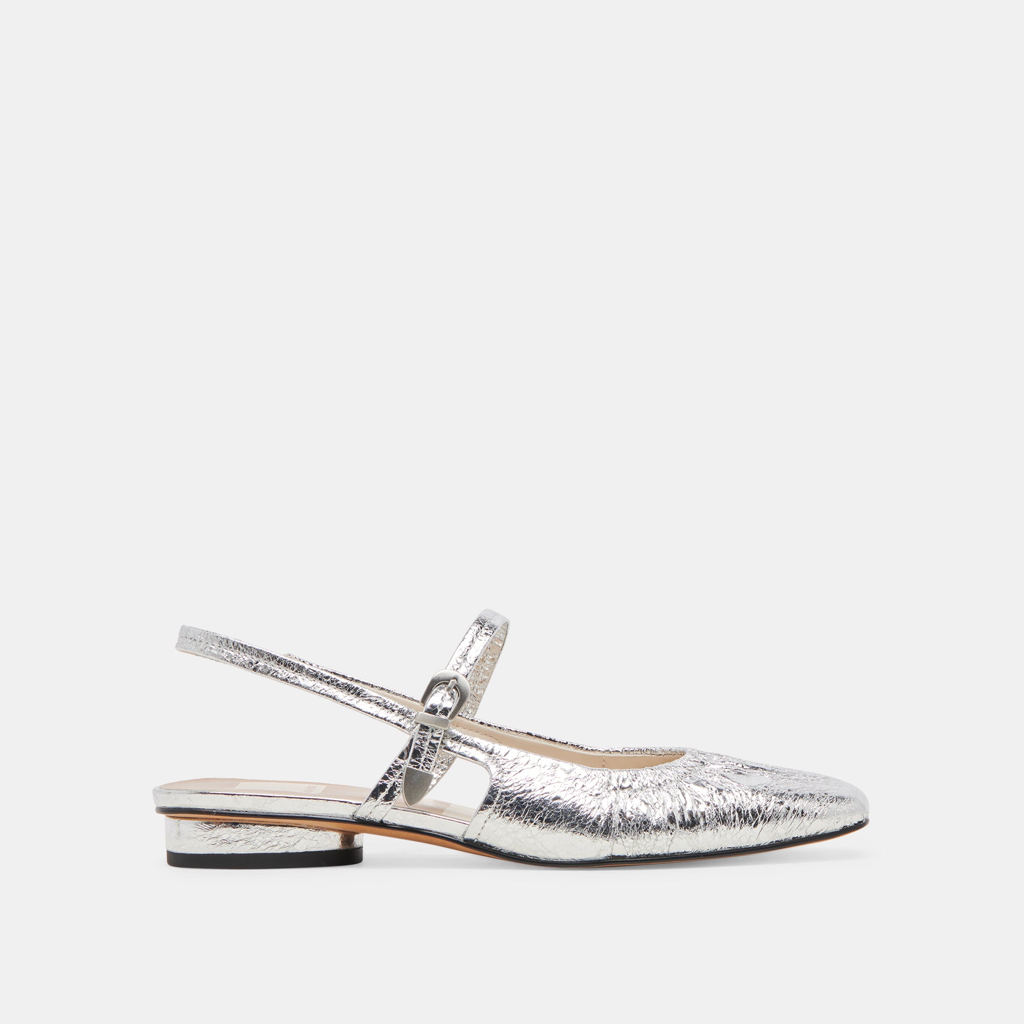 RIANNE FLATS - Silver Distressed Leather Women's Shoes | Comfortable & Stylish for Casual Wear, Office & Everyday Outfits