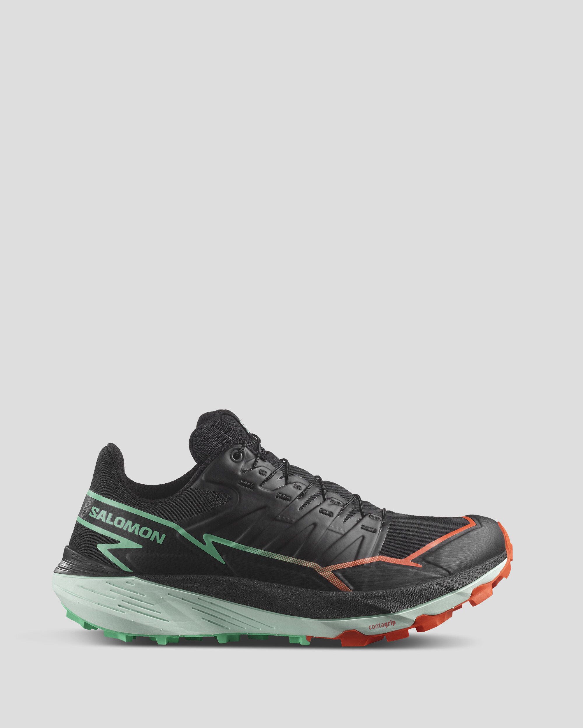 Women's Salomon Thundercross Trail Running Shoes - Black/Bay/Cherry Tomato | Lightweight & Durable for Hiking, Jogging & Outdoor Adventures
