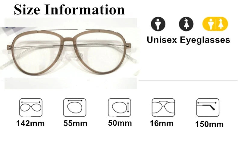 Aimee Unisex Full Rim Oval Double Bridge Titanium Eyeglasses 46547 - Lightweight Durable Frame for Reading, Work & Fashion - Perfect for Office, School & Everyday Wear