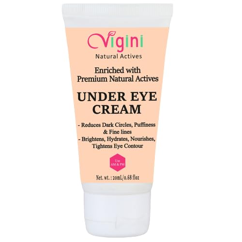 Vigini Under Eye Gel Cream for Dark Circles, Wrinkles & Puffiness - 20g Retinol Coffee Eye Treatment with Hyaluronic Acid & Vitamin C - Anti-Aging Eye Cream for Women & Men - Reduce Fine Lines & Lift Puffy Eyes - Perfect for Night Routine & Travel Skincare