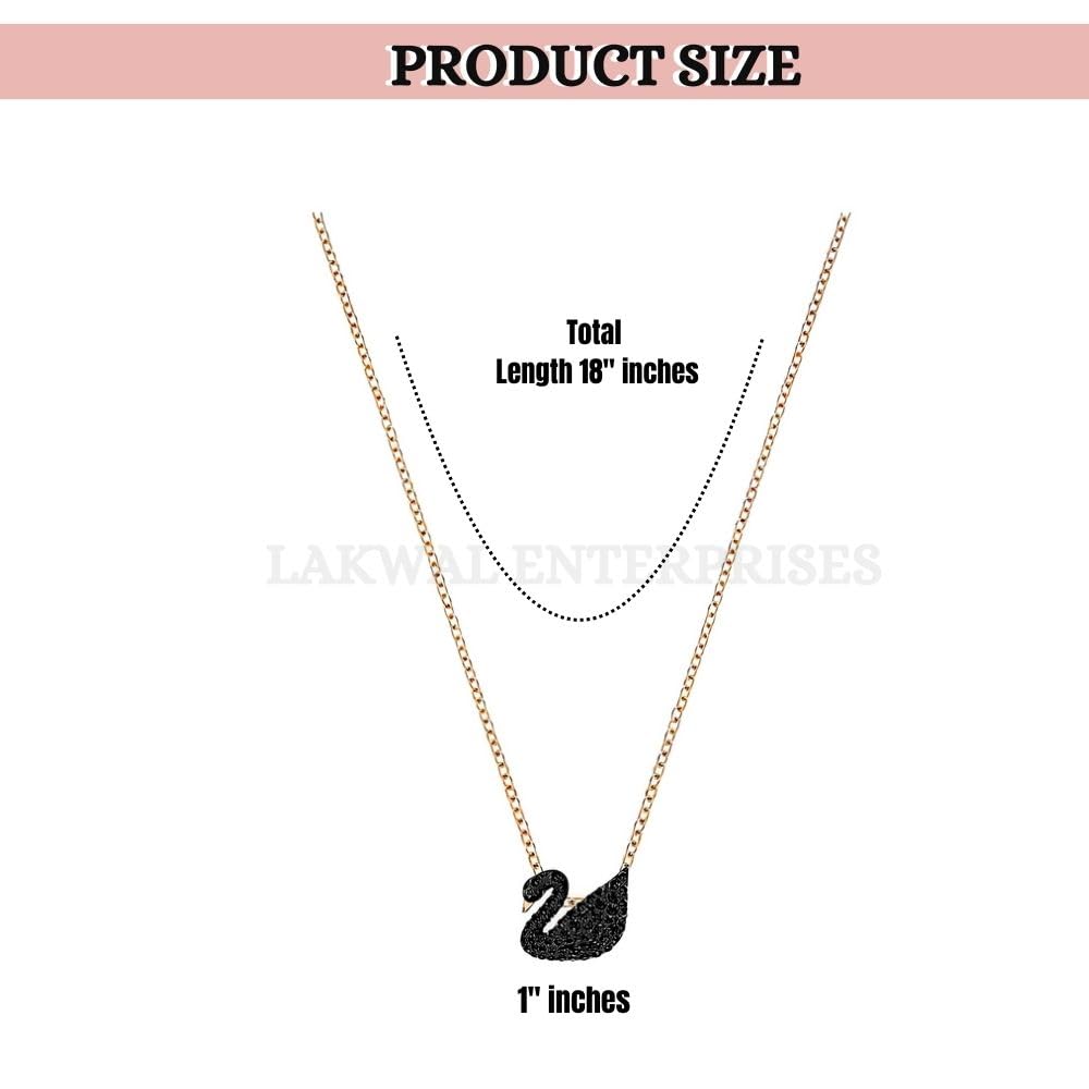 Rose Gold Plated Black Duck Pendant Necklace for Women - 2 Pack Elegant Jewelry Gift for Her, Perfect for Valentine's Day, Birthday & Anniversary Gifts