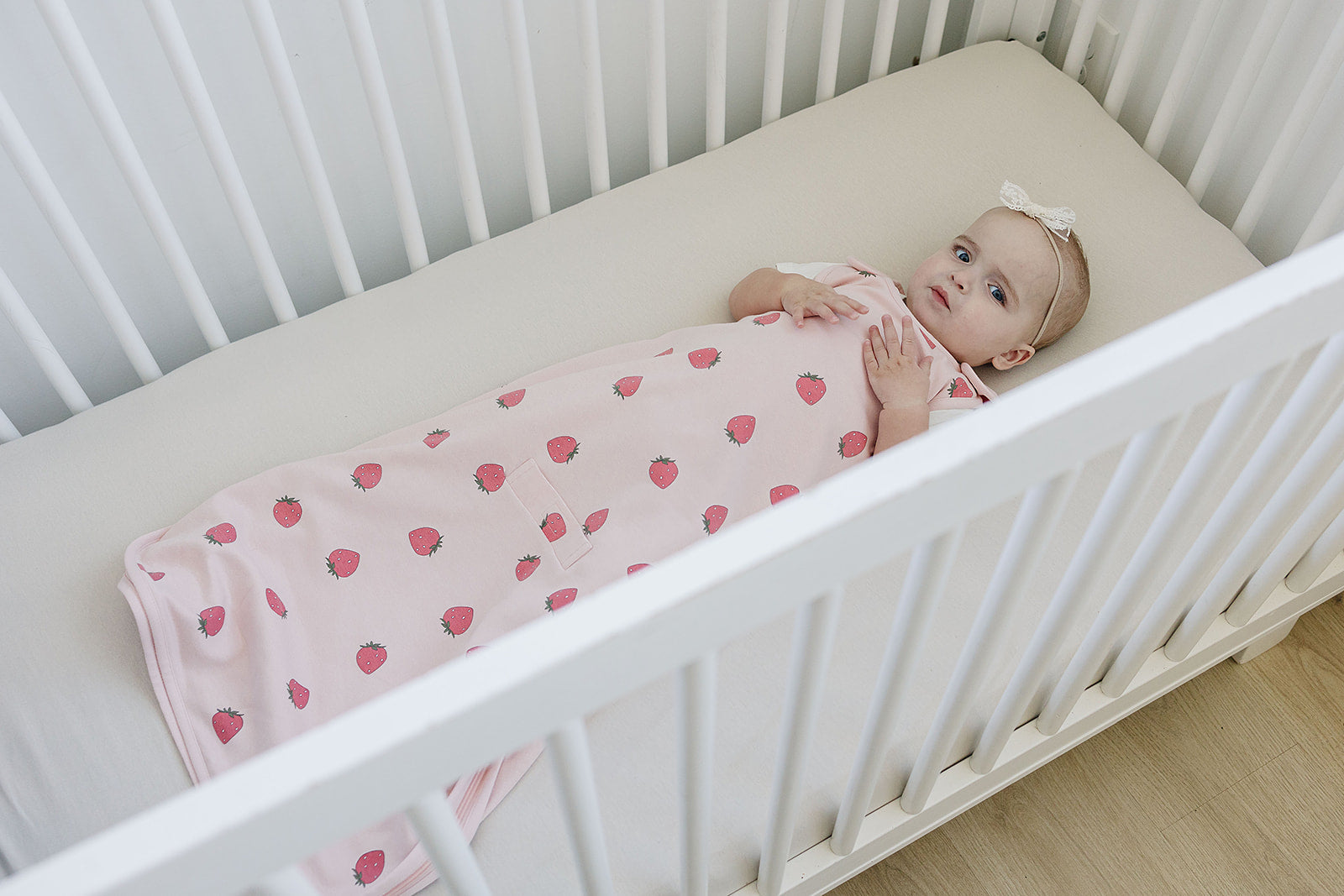 4 Season Baby Sleep Sack - Merino Wool & Organic Cotton for Infants 2 Months to 2 Years - Soft & Breathable Strawberry Design - Perfect for Nursery, Daycare & Travel