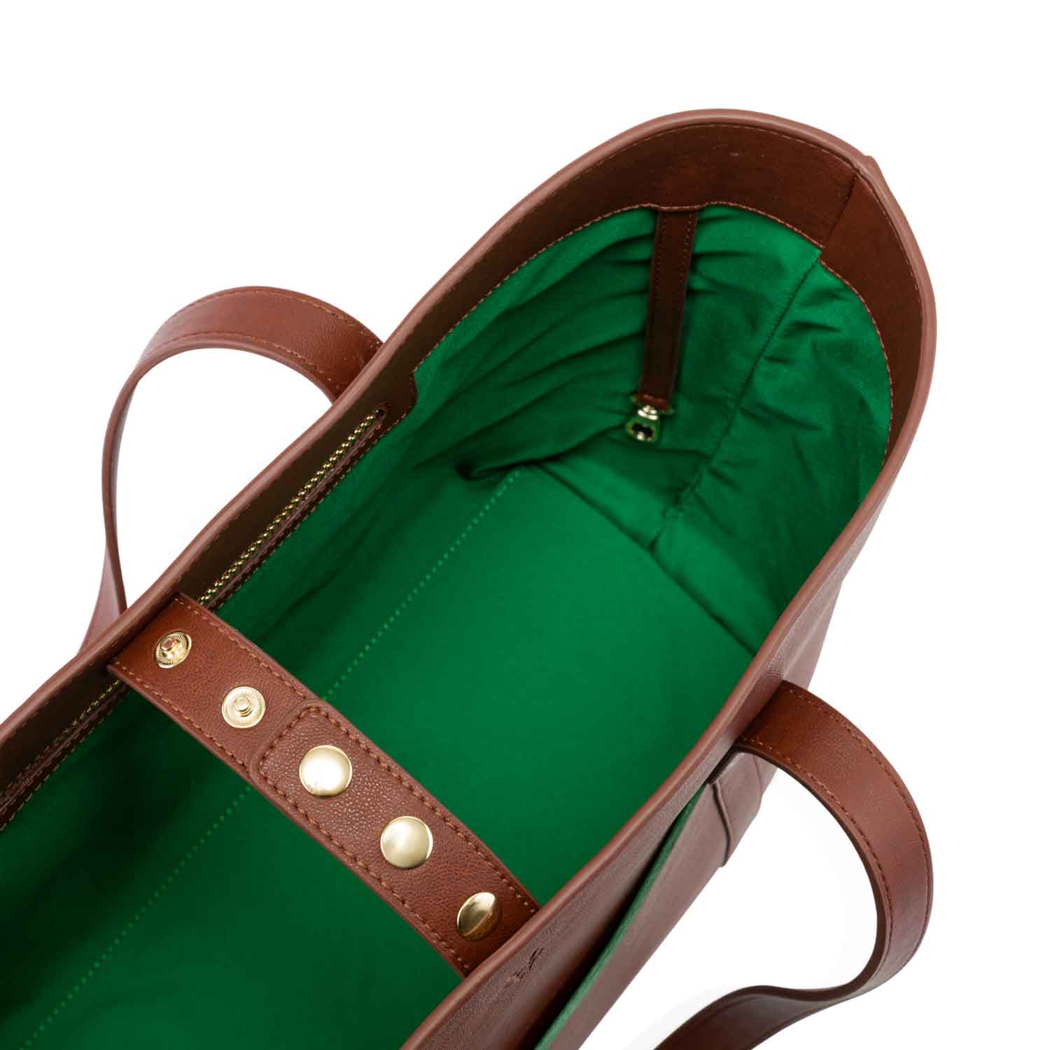 Maddox Vegan Leather Tote Bag for Women - Rust & Emerald Color - Stylish & Eco-Friendly Handbag for Work, Travel & Everyday Use