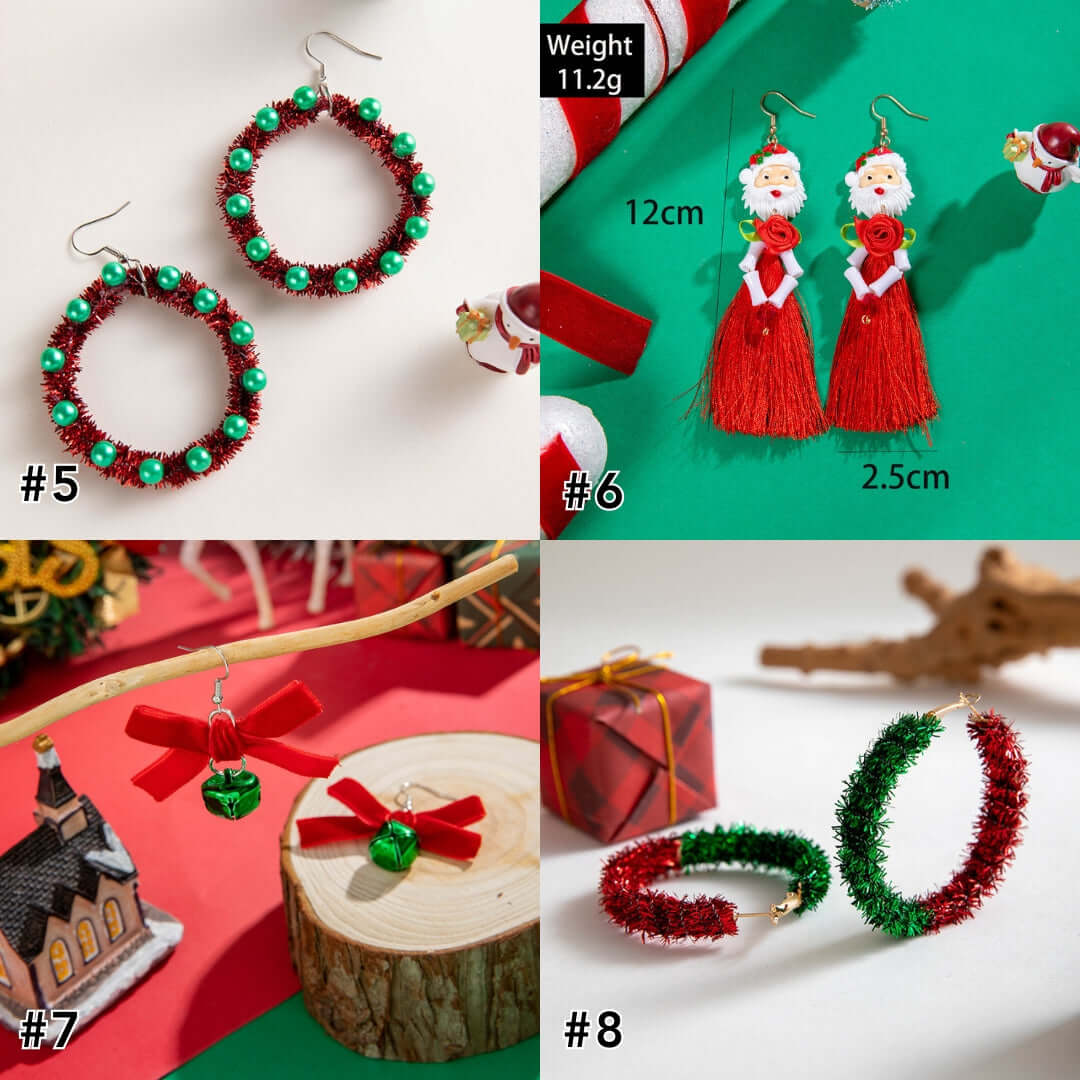 Festive Christmas Jingle Bell Tinsel Hoop Earrings for Women | Holiday Party Jewelry Gift | ER728 | Perfect for Xmas Celebrations, Office Parties & New Year Events