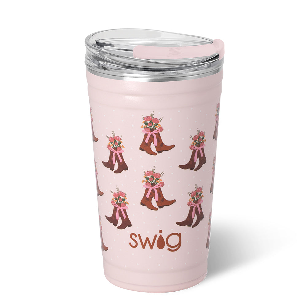 24oz Cowgirl Coquette Party Cup - Insulated Tumbler for Western Themed Parties, Rodeo Events & Country Bars - Perfect for Whiskey, Cocktails & Iced Coffee