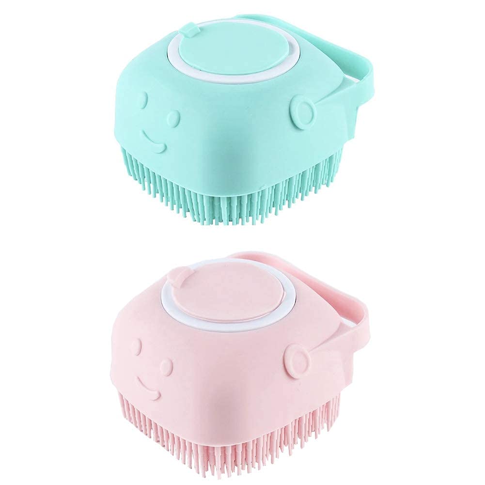 Premium Silicone Bath Brush & Body Scrubber - Soft Exfoliating Loofah for Deep Cleansing Face & Skin - Gentle Shower Scrubber with Ergonomic Handle for Men & Women - Pack of 2 - Ideal for Spa, Exfoliation & Daily Shower Routine