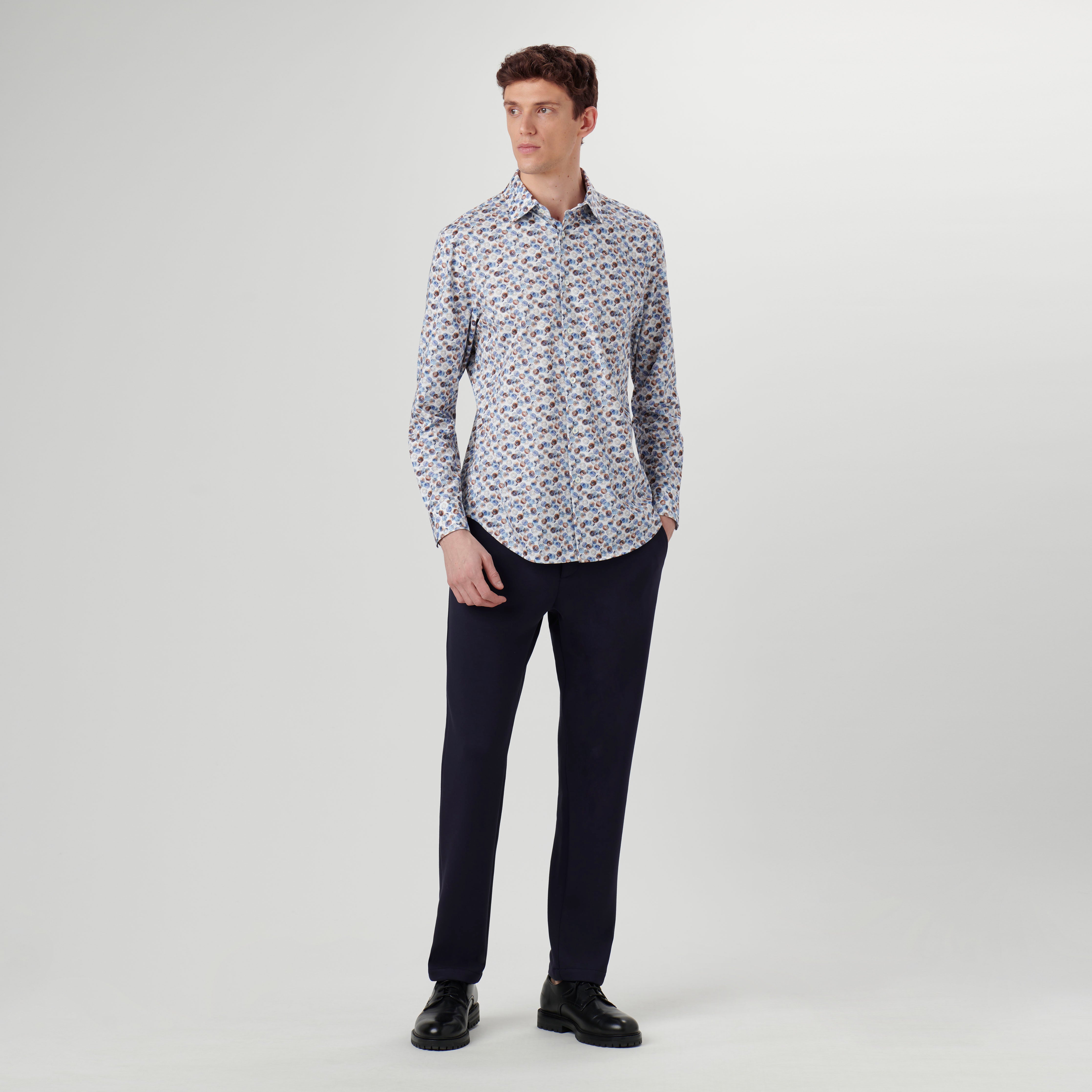 James Abstract Print Cotton Shirt for Men - Stylish Casual Button Down Shirt with Unique Artistic Design - Perfect for Office, Date Night & Weekend Outings