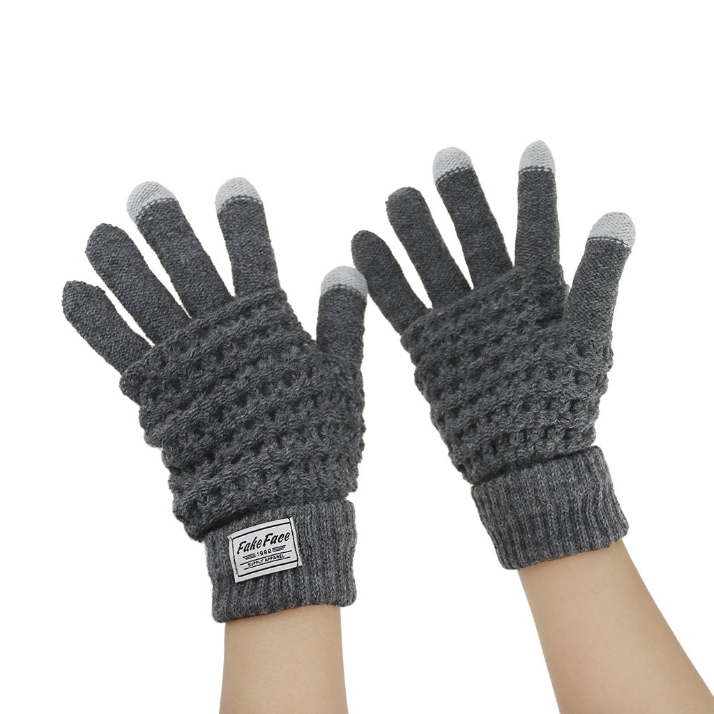 Warm Knitted Wool Touchscreen Gloves for iPhone, Android Phones & Tablets - Winter Texting Gloves for Men & Women - Perfect for Cold Weather, Outdoor Activities & Daily Commute