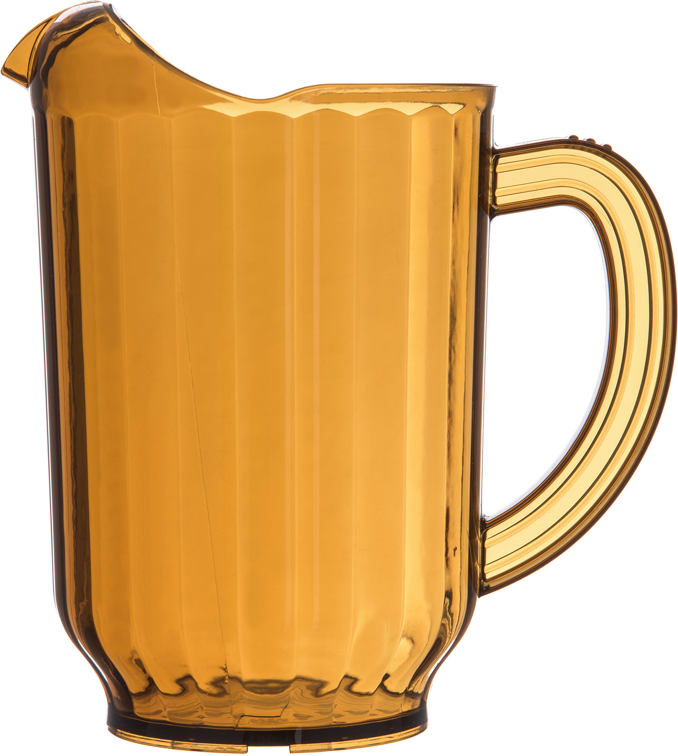 Carlisle Versapour 60 oz Clear Plastic Pitcher - Durable Amber Tall Pitcher for Restaurants, Catering & Commercial Kitchens | Perfect for Serving Beverages, Iced Tea, Lemonade & Water
