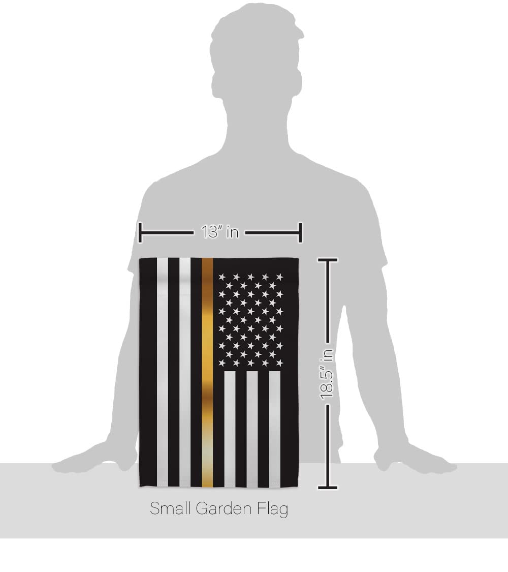 US Thin Gold Line Garden Flag - Military Support Banner for Yard & Home Decor