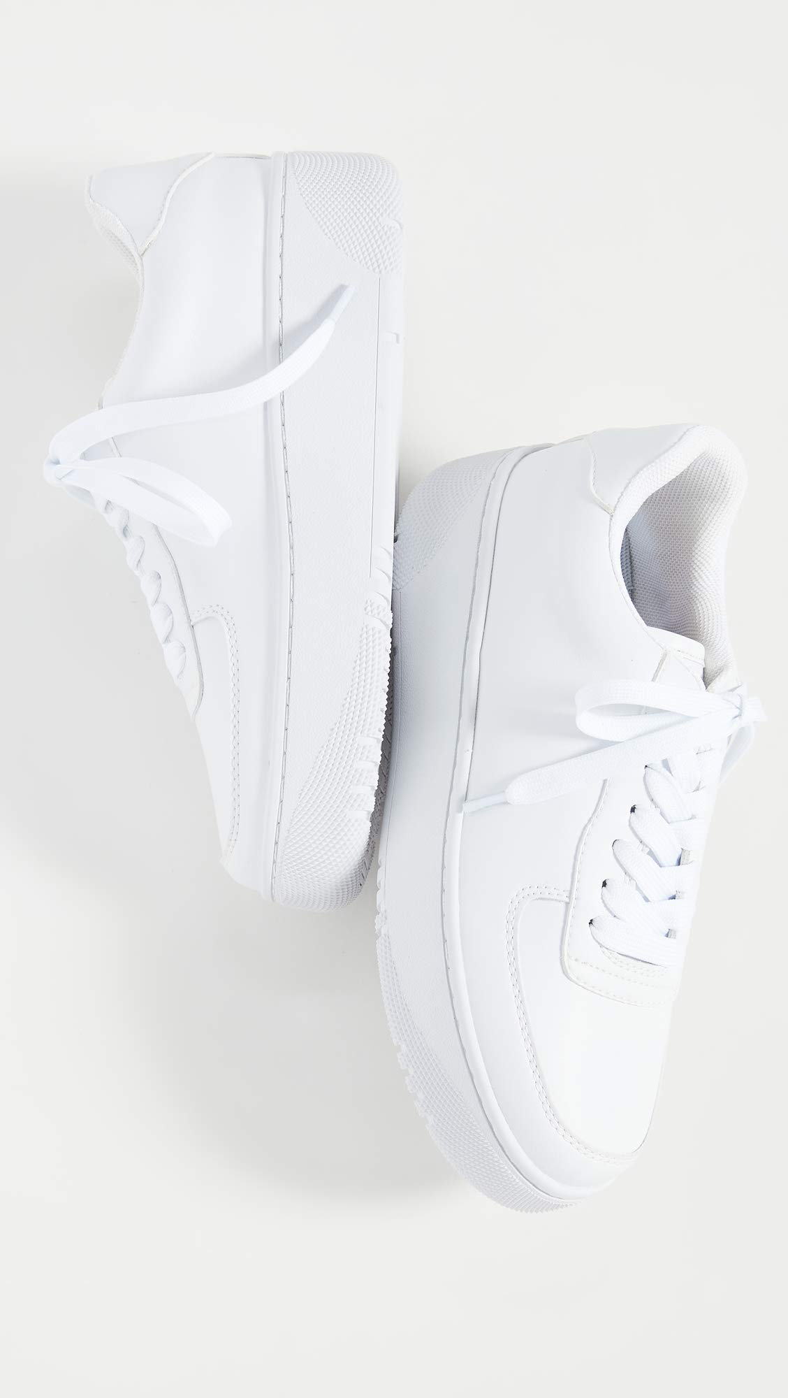 Jeffrey Campbell Women's White Court Sneakers Size 8.5 US - Casual Fashion Sneakers for Women, Perfect for Everyday Wear, Office, and Street Style