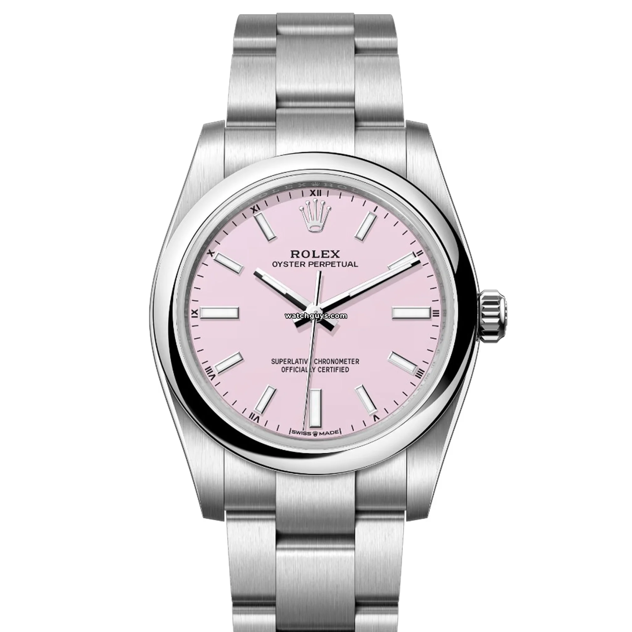 Rolex Oyster Perpetual 124200 34mm Automatic Watch - Candy Pink Dial, Stainless Steel Case, Swiss Luxury Timepiece for Men & Women | Perfect for Business, Gifting & Special Occasions