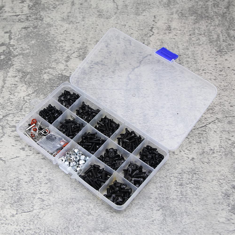 510pcs Universal RC Screw Kit - M3 M4 Hex Screws Assortment Set for 1:8 1:10 1:12 1:16 Scale RC Cars, Trucks & Crawlers - Durable Hardware Repair Tool Kit for RC Vehicle Maintenance & Upgrades