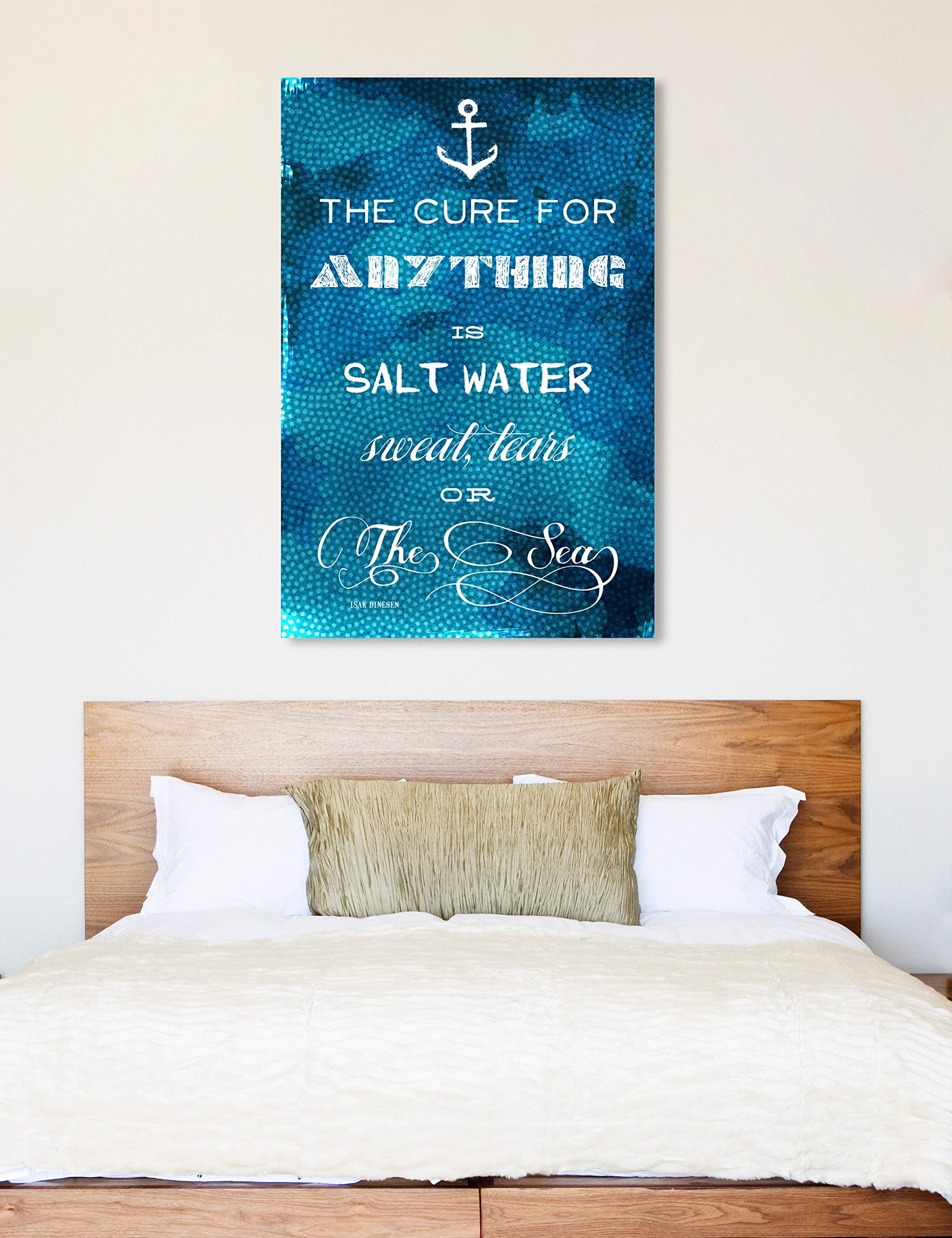 Nautical and Coastal Wall Art Canvas Prints 'The Cure Quote - Surfing' | Beach House Decor, Ocean Themed Living Room, Coastal Bedroom Wall Art
