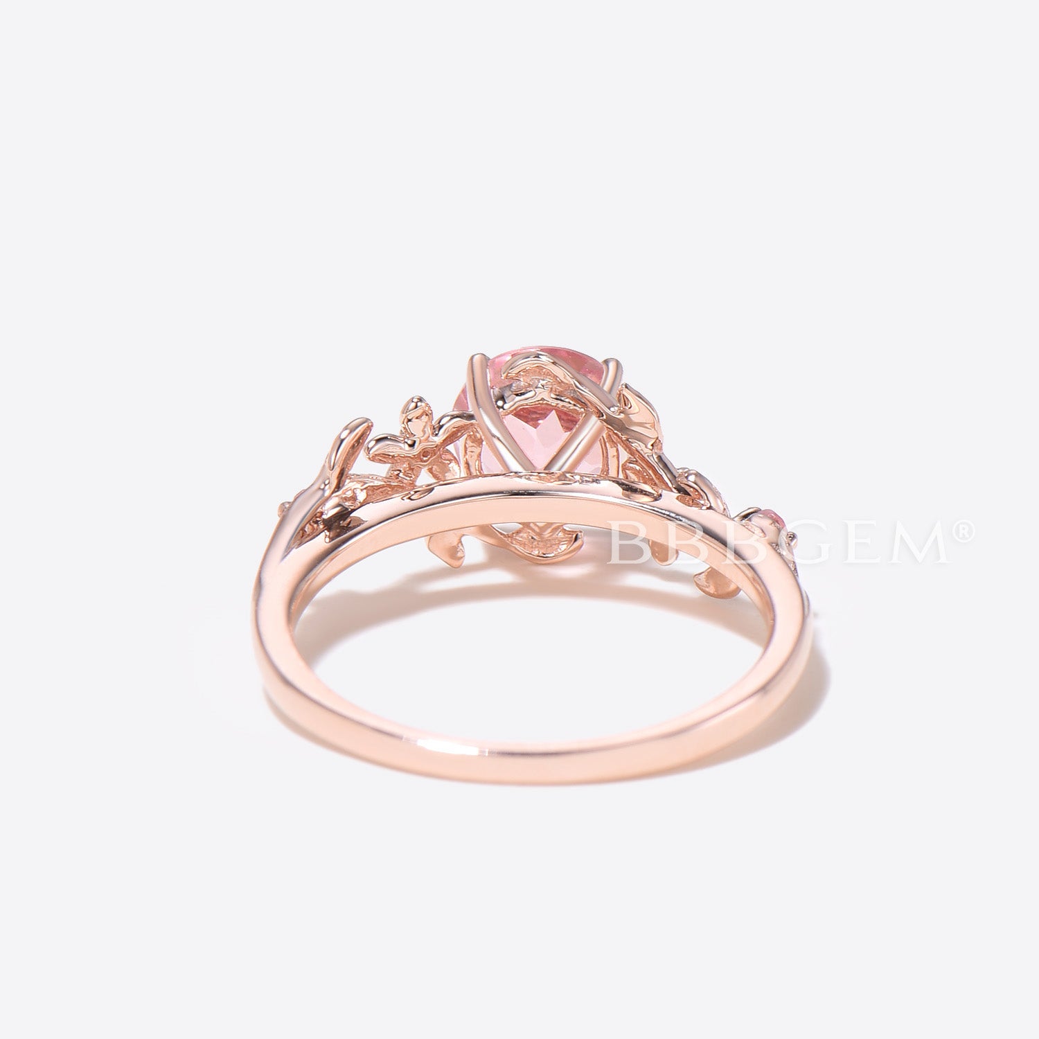 Exquisite Pink Padparadscha Sapphire Floral Engagement Ring – Vintage-Inspired Round Cut Gemstone for Weddings & Proposals