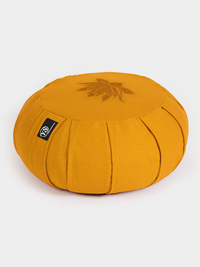 Organic Cotton Round Lotus Zafu Buckwheat Meditation Cushion - GOTS Certified for Yoga, Zen Meditation & Home Decor - Eco-Friendly & Comfortable Support for Mindful Practices