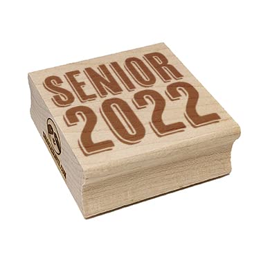 2022 Graduation Rubber Stamp - 1.25 Inch Square Drop Shadow Design for Senior Yearbooks, Diplomas & Craft Projects - Perfect for Scrapbooking, Card Making & Memory Keepsakes