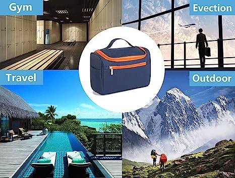 Florisca Large Travel Makeup Bag with Hook - Waterproof Cosmetic Organizer Pouch for Women, Portable Grooming Kit for Toiletries & Beauty Essentials - Perfect for Vacation, Gym, Business Trips & Daily Use
