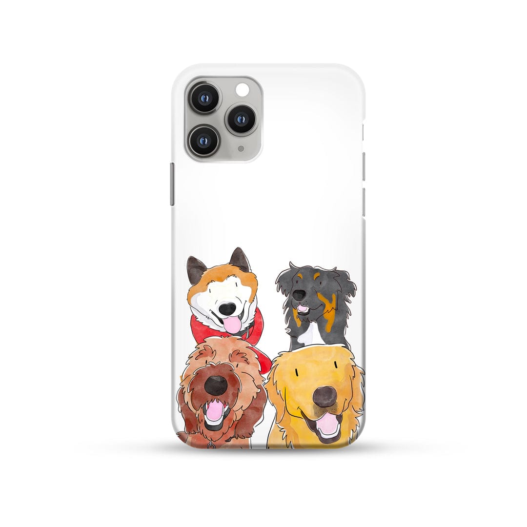 Custom Watercolor Pet Portrait Phone Case - Personalized for Up to 4 Pets - Perfect Gift for Pet Lovers & Unique Accessory for iPhone/Samsung