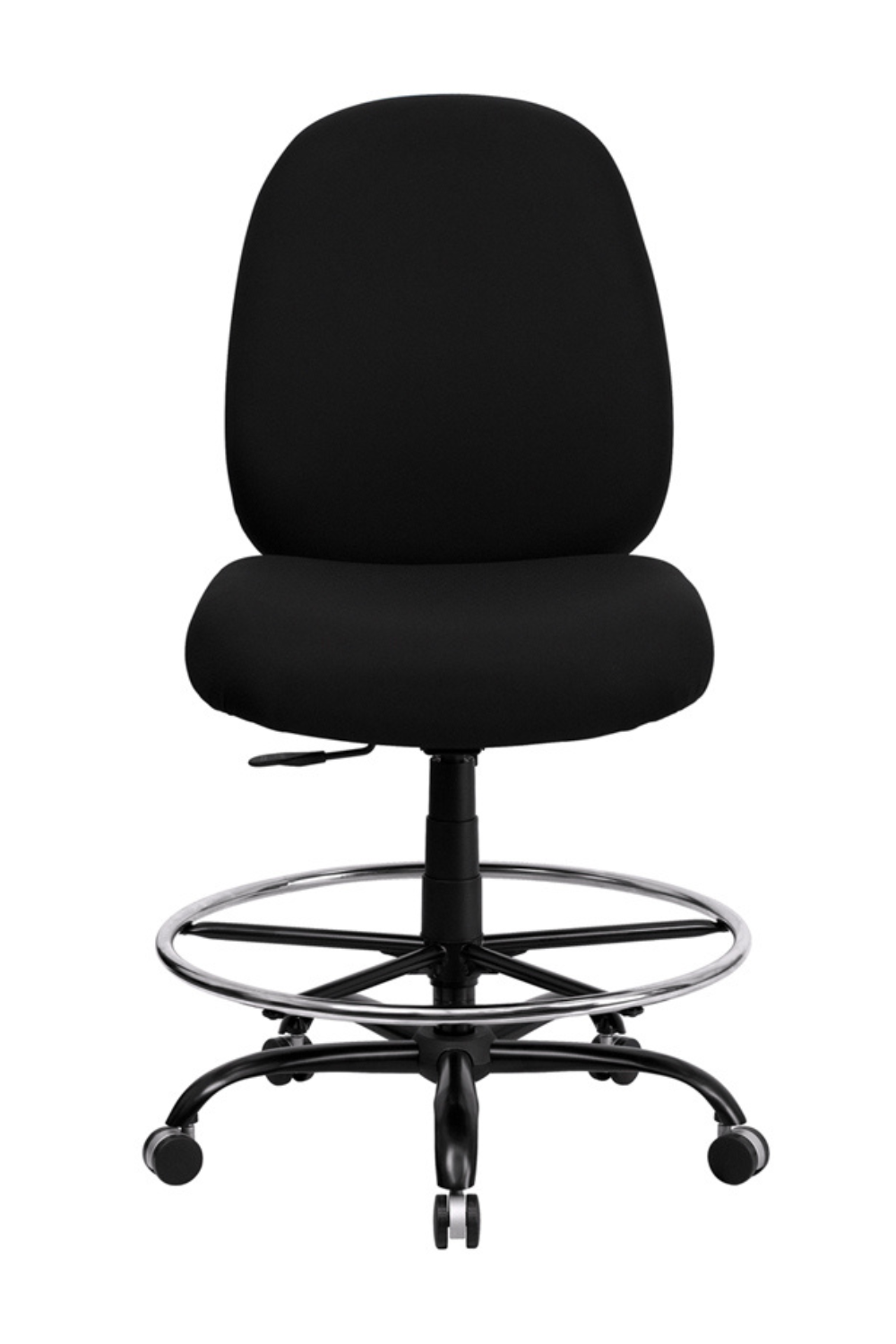 HERCULES Series Big & Tall 400 lb. Capacity Black Fabric Ergonomic Drafting Chair - Adjustable Back Height & Arms - Perfect for Office, Studio & Home Workspaces