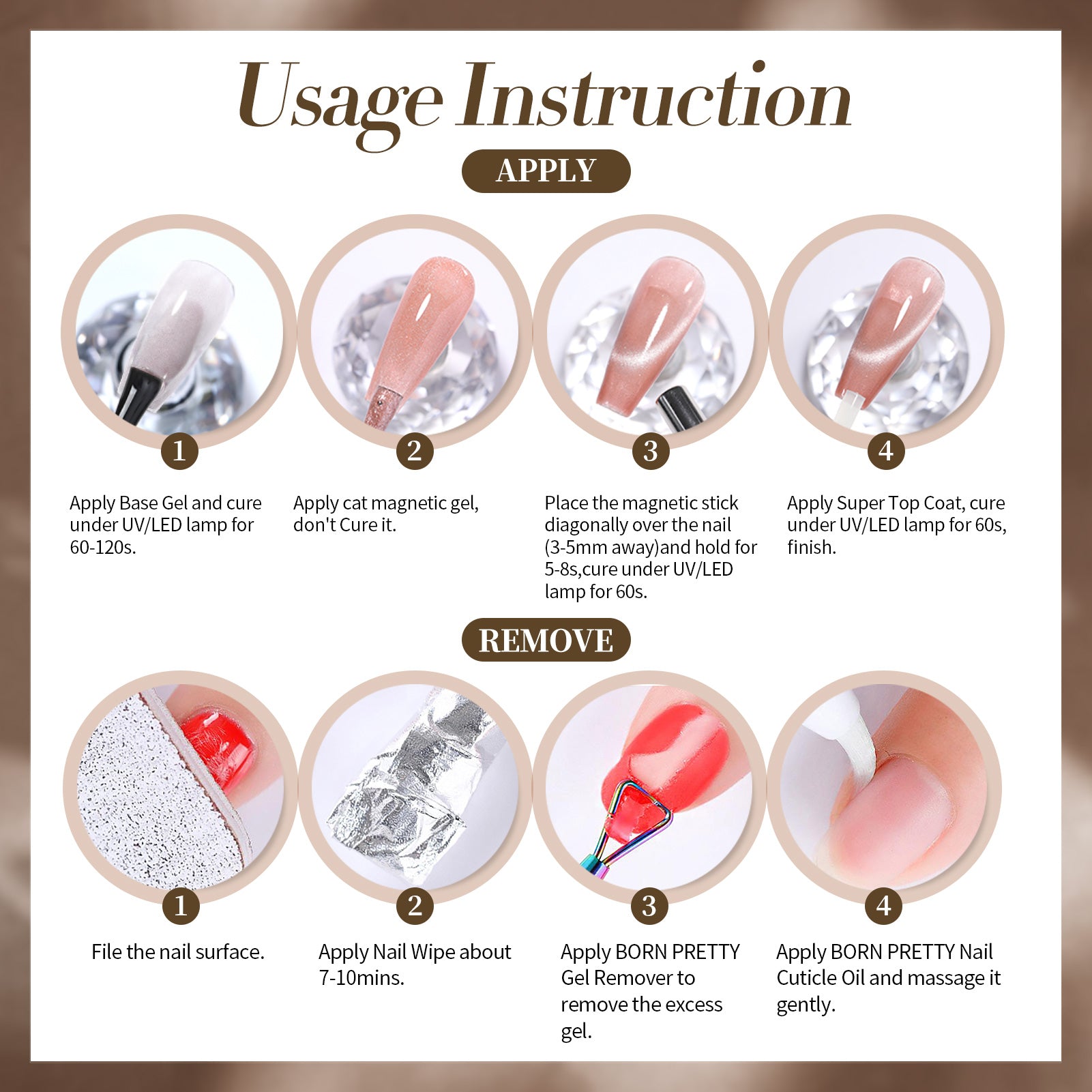 6 Colors Dark Glass Cat Magnetic Gel Polish Set M42 Sauvage 7ml - Long Lasting Nail Art Kit for Salon & Home Manicure, Perfect for Parties, Weddings & Special Occasions