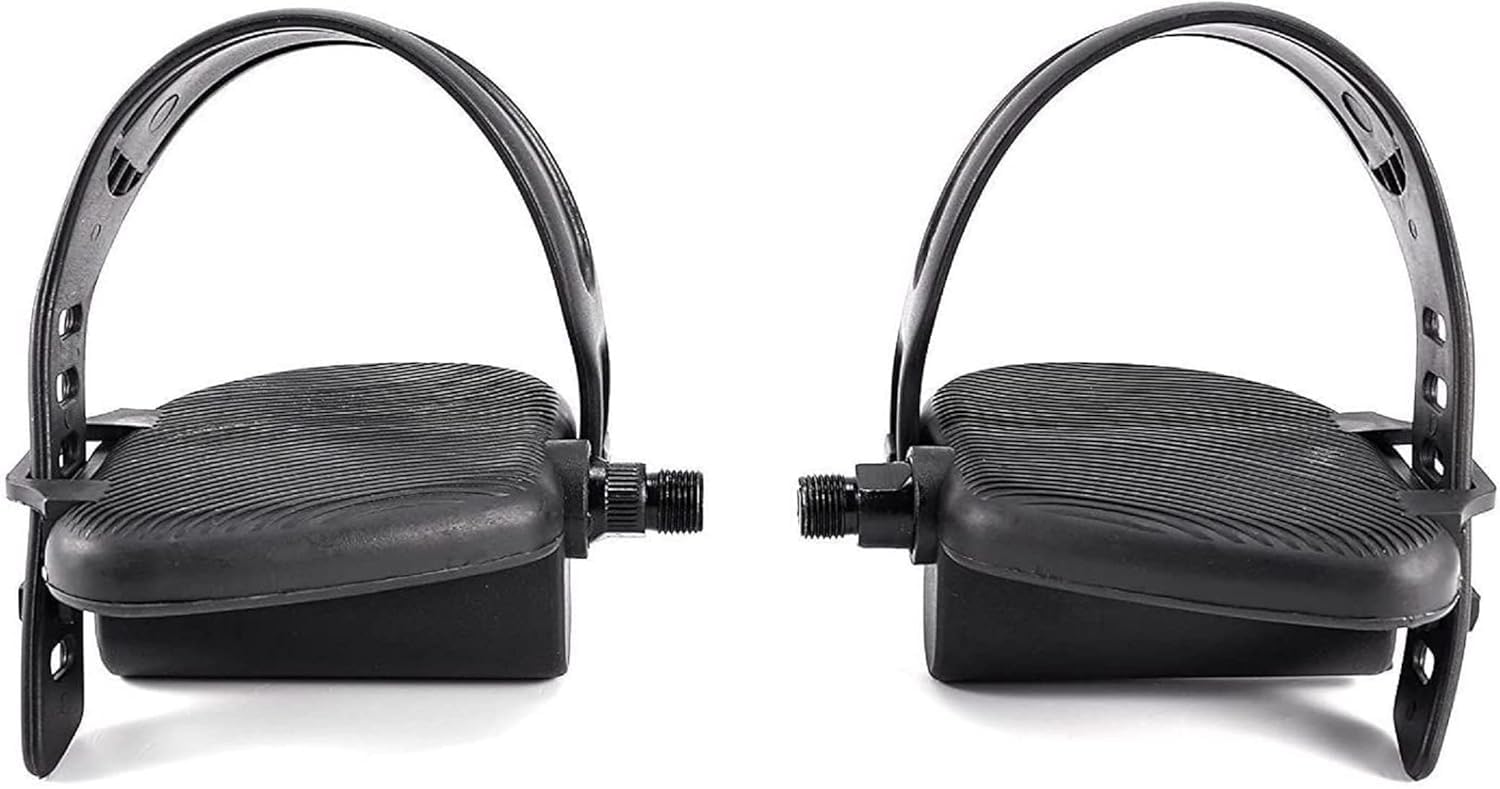 Left & Right Foot Pedal Pair Set with Adjustable Strap - Compatible with R6-PS Circle Fitness Recumbent Bike - Perfect for Home Gym, Physical Therapy & Cardio Workouts
